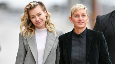 Ellen DeGeneres Pays Tribute to Dog Wolf in Throwback Pic With Portia de Rossi From Their Wedding Day - www.etonline.com