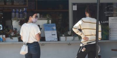Nina Dobrev & Lucy Hale Run Into Each Other While Grabbing Juice in LA - www.justjared.com - Los Angeles