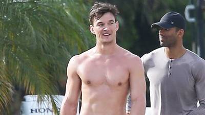 Tyler Cameron Shows Off His Ripped Abs While Skimboarding After Hanging Out With Hot Model - hollywoodlife.com