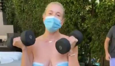 Chelsea Handler Wears Bra Made of Face Masks for At-Home Workout - Watch! - www.justjared.com