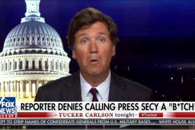 Tucker Carlson Blames Media for False Claim That Reporter Called Press Secretary a ‘B—-‘ (Video) - thewrap.com