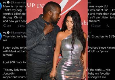 Kanye West Says He’s Been Trying To Divorce Kim Kardashian Since 2019 AND Calls Her A White Supremacist In Latest Twitter Outburst - perezhilton.com
