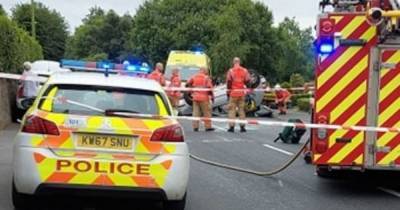 Car flips onto its roof after crashing into parked Mini - www.manchestereveningnews.co.uk - Manchester