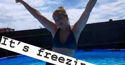 Jacqueline Jossa stuns in teal bikini while enjoying swim in friend's swimming pool - www.ok.co.uk