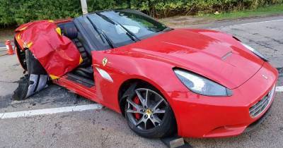 Pricey prang as £100,000 Ferrari California badly damaged by gutted driver - www.dailyrecord.co.uk - California