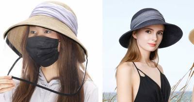 This Chic Straw Sun Hat Can Actually Double as a Protective Face Shield - www.usmagazine.com