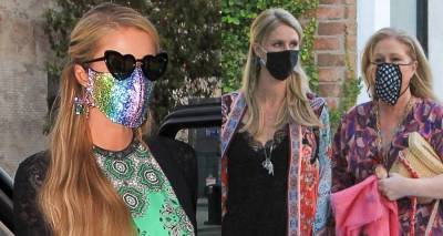 Paris Hilton Wears Rainbow Face Mask to Dinner with Her Family - www.justjared.com