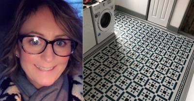Mum transforms floor damaged by flood with stylish stencil tiles for £40 - www.dailyrecord.co.uk