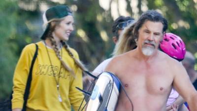Josh Brolin Goes Shirtless While Leaving the Beach on July 4th - www.justjared.com - Malibu
