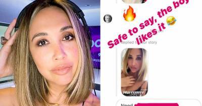 Myleene Klass shares x-rated message from boyfriend after impressing him with new blonde hair - www.ok.co.uk