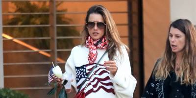 Alessandra Ambrosio Looks Patriotic in Red, White & Blue on the Fourth of July - www.justjared.com - Brazil - Los Angeles - USA - Malibu