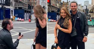 Absolutely Ascot star Samson Lee Smith gets engaged to girlfriend Chloe Bowler in Piccadilly Circus - www.ok.co.uk