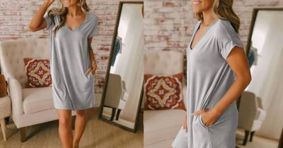 This Comfy Pajama-Style T-Shirt Dress Is Cute Enough to Wear Out - www.usmagazine.com