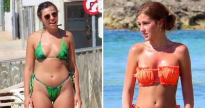 Love Island stars Francesca Allen and Georgia Steel show off incredible figures in barely-there bikinis on beach in Ibiza - www.ok.co.uk