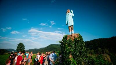 Melania Trump Statue Set on Fire in Slovenia - www.hollywoodreporter.com - USA - Slovenia - Berlin - city Downey