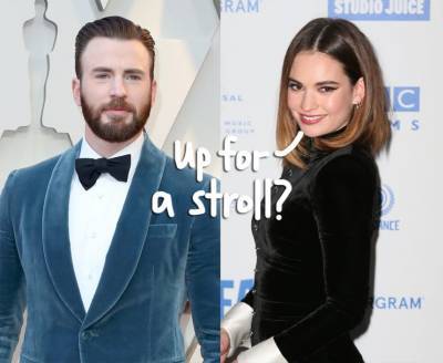 Rumored Couple Chris Evans & Lily James Spotted Being ADORABLE On Park Date! - perezhilton.com