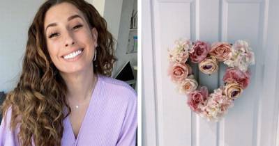 Stacey Solomon creates stunning pink heart-shaped floral wreath – and it's so easy to do - www.ok.co.uk