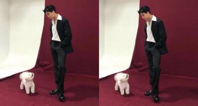Photo: A dapper Park Seo Joon and his cute pet dog Simba are up to their old shenanigans during a photoshoot - www.pinkvilla.com