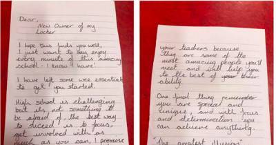 'Don't be afraid' Scots school leaver hides heartwarming surprise note in locker for S1 pupil starting this week - www.dailyrecord.co.uk - Scotland