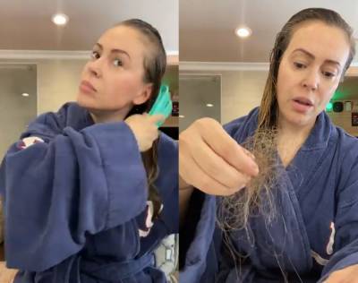 Alyssa Milano Is Losing Her Hair After Suffering From COVID-19 (Video) - perezhilton.com