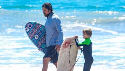 Christian Bale, 46, Has Fun Day With Son Joseph, 5, Bodyboarding At The Beach - hollywoodlife.com - California
