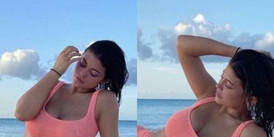 Kylie Jenner Hit the Beach in a Skimpy Pink Bikini for Her 23rd Birthday Vacation - www.harpersbazaar.com