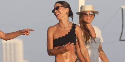 Camila Coelho Stuns in a Black Bikini at the Beach With Friends - www.justjared.com - Brazil - Los Angeles - Malibu