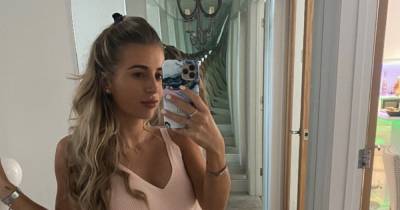 Love Island's Dani Dyer showcases blossoming baby bump as she stuns in gorgeous pink ribbed dress - www.ok.co.uk