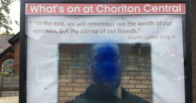 George Floyd picture defaced outside Manchester church - a powerful statement was made in response - www.manchestereveningnews.co.uk - Manchester