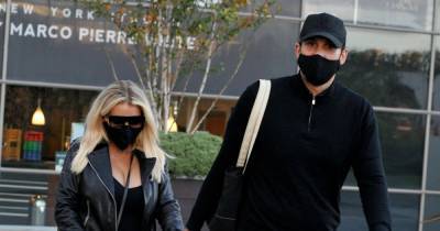 Sheridan Smith holds hands with fiancé Jamie Horn as she leaves filming in casual outfit and face mask - www.ok.co.uk - Manchester - Smith - county Sheridan