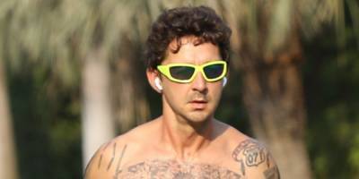 Shia LaBeouf Goes for a Shirtless Jog, Puts All His Tattoos on Display! - www.justjared.com - California