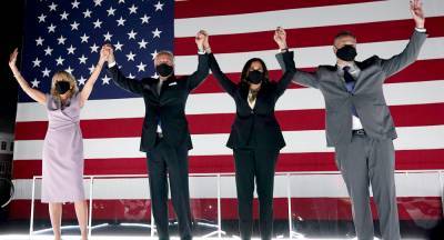 Joe Biden & Kamala Harris Wear Masks to Watch DNC Fireworks Show - Watch His Speech! - www.justjared.com - state Delaware - city Wilmington, state Delaware