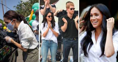 Meghan Markle gives subtle nod to UK as she dons signature white shirt to volunteer in LA - www.ok.co.uk - Britain