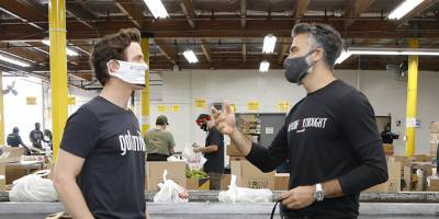 Matt Bomer & Jaime Camil Kick Off #FoodForThought Mission & Volunteer at LA Food Bank! - www.justjared.com - Los Angeles - California