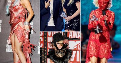 Lady Gaga’s Wildest VMA Looks of All Time, Including Her Unforgettable Meat Dress, Jo Calderone Transformation and More - www.usmagazine.com