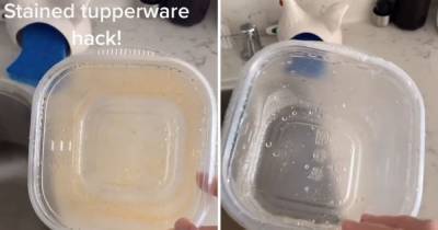 Make-up artist reveals life changing hack to remove stubborn greasy stains on your Tupperware - www.ok.co.uk