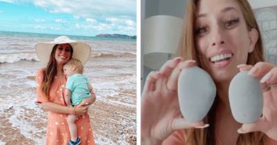 Stacey Solomon creates beautiful candleholder with 'illegal' pebbles from family beach holiday - www.ok.co.uk