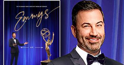 Jimmy Kimmel - Ian Stewart - Jimmy Kimmel keeps six feet from the Emmy in poster for virtual awards - msn.com