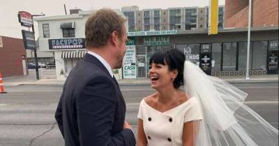 Lily Allen wears Dior to tie the knot with David Harbour - www.msn.com - Britain - Las Vegas
