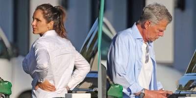 Katharine McPhee & David Foster Fill Up Their Car While in Montecito - www.justjared.com