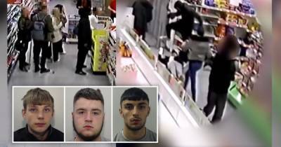 Sickening footage shows brave gran intervene during brutal Arndale attack by 'pack of animals' - the 'vicious thugs' have been sent down following a series of robberies - www.manchestereveningnews.co.uk