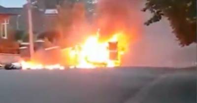 Van explodes into flames and crashes into parked car on Scots street - www.dailyrecord.co.uk - Scotland