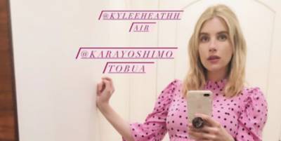Emma Roberts Stuns in a Polka Dot Baby Doll Dress for New Pregnancy Selfies - www.marieclaire.com