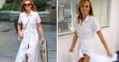 Amanda Holden - Melissa Odabash - Amanda Holden wears pretty white beach dress to work – get her exact look here - ok.co.uk