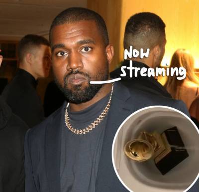 Kanye West Literally PEES On His Grammy Amid Fight With Label! - perezhilton.com