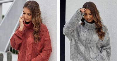 This Cozy, Cropped Turtleneck Sweater Is Actually Super Flattering - www.usmagazine.com
