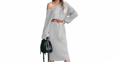 This Slouchy, Reversible Sweater Dress Just Dropped Right in Time for Fall - www.usmagazine.com