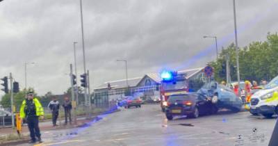 A56 Peel Way in Bury blocked in both directions due to two-car crash - www.manchestereveningnews.co.uk - Manchester
