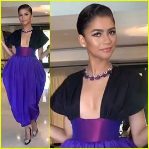 Zendaya Debuts Her First Emmy Look In A Plunging Purple Dress - See It Here! - www.justjared.com