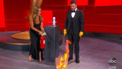 Aniston is award-worthy first responder in Emmy fire skit - abcnews.go.com